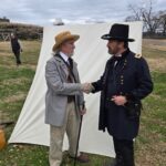 Grant at Ft. Negley meeting re-enactor playing Judge Bryan, supplier of materials for the Fort